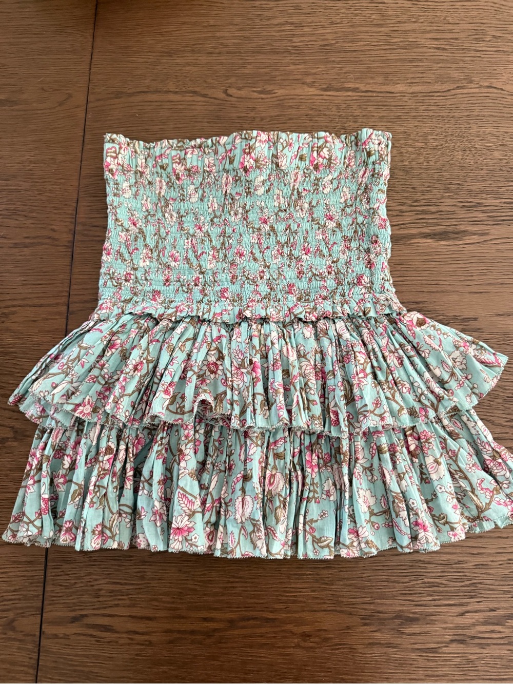 ISABEL MARANTE ERPILE Smocked Tiered Floral Mini Skirt